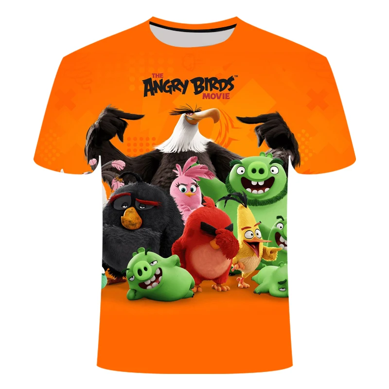 DS260 Новое поступление 3D принт Angry Birds Movie 2 футболка женская мужская повседневная короткий рукав Angry Birds 2 летняя уличная одежда топы