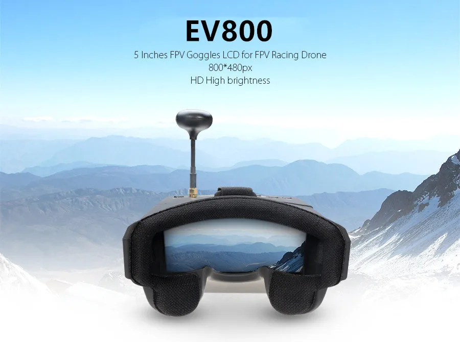 EV800 5 дюймов 800x480 fpv-видеоочки 5,8G 40CH Raceband авто-поиск со встроенными батарейками для FPV Racer Drone