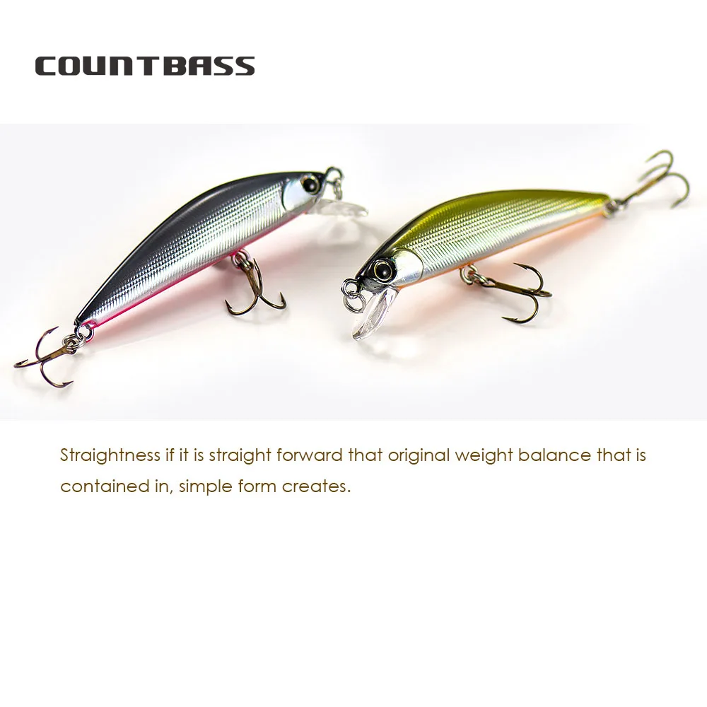COUNTBASS Sinking Minnow 63mm 7.6g Hard Baits Fishing Lures Wobblers for  Trout, Black Bass, Perch Leurre Angler’s Lure Stickbait
