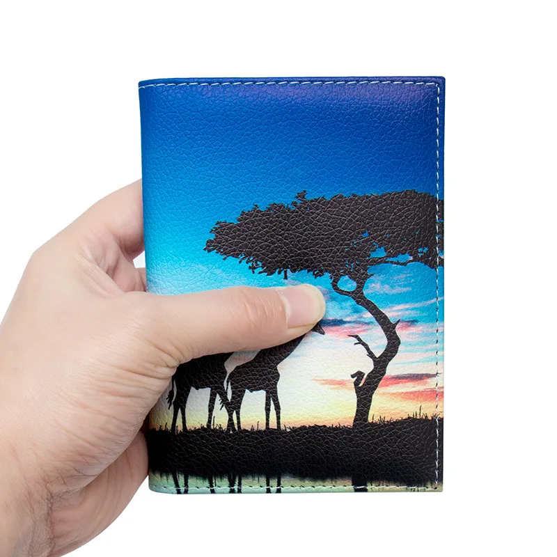 Mcneely City Plane Multifunctional Passport Holder Soft PU Leather Passport Cover With Credit Card holder for All countries