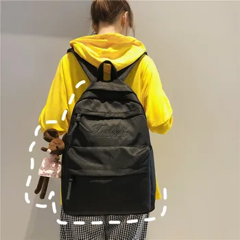 

Women letters backpack waterproof nylon school bagpack shoulders bag large capacity pink girls college student book bag laptop