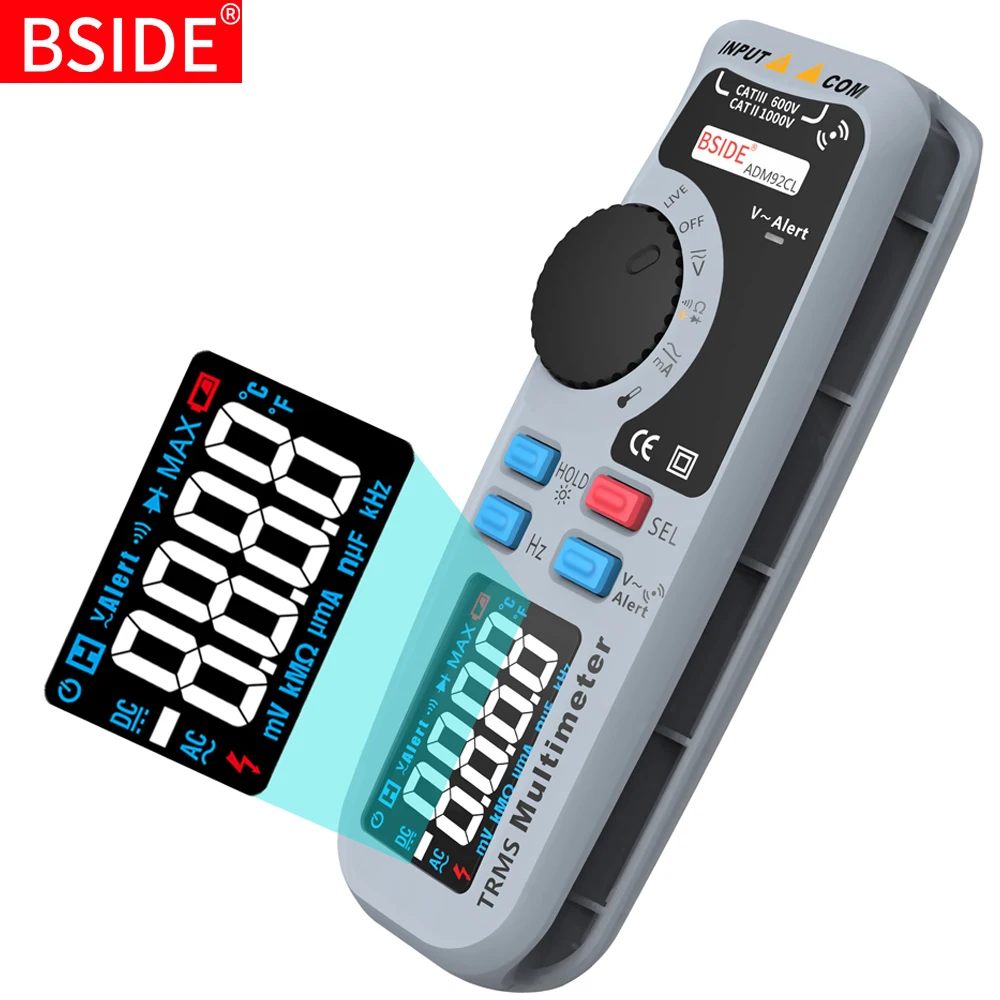 Цветной дисплей Цифровой мультиметр BSIDE ADM92CL DC/AC напряжение тока Multimetro Вольтметр термометр Емкость Гц Тестер