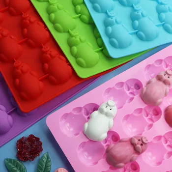 

Ruminate 12 Even Lying Pig Ice Grid Mold Animal Gel Mold DIY Chocolate Mold Silicon Ice Maker