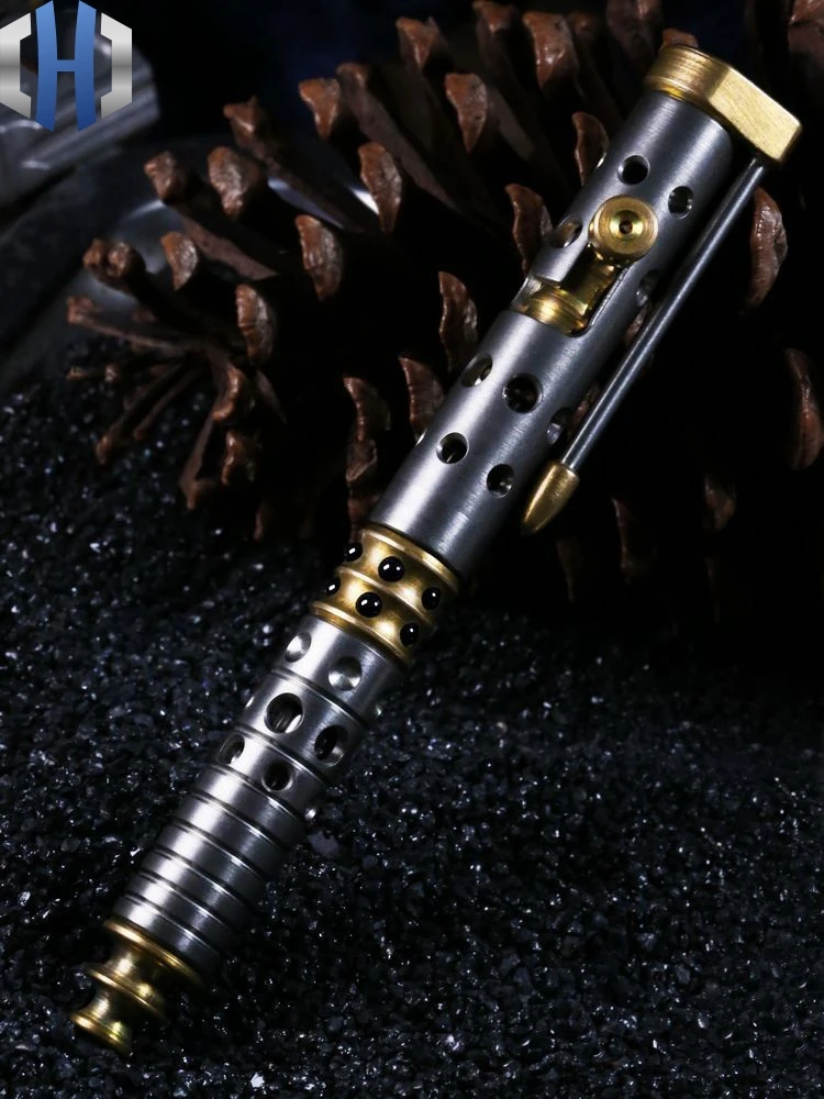 Кольцевая тактическая ручка из титана+ Болт из латуни наружная сломанная оконная Самозащита Ручка многофункциональная персональная ручка EDC