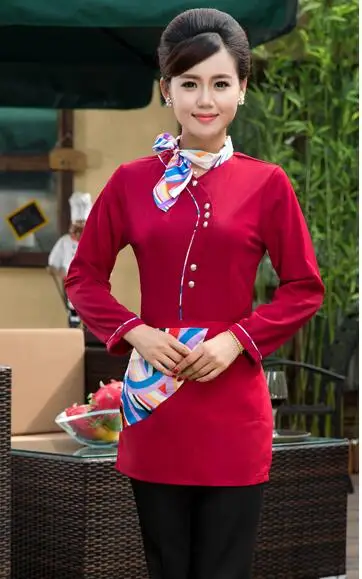 red for women Униформа для гостиничного шеф-повара, гостиничная Рабочая Униформа для фаст-фуда, унисекс, униформа для ресторана, униформа для шеф-повара, куртка для шеф-повара - Цвет: red for women