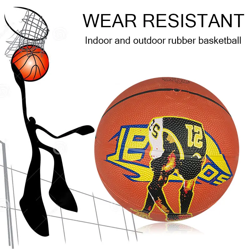 Basketball Red Rubber 21cm PEclass Sports Boys Training Gaming Entertainment Indoor
