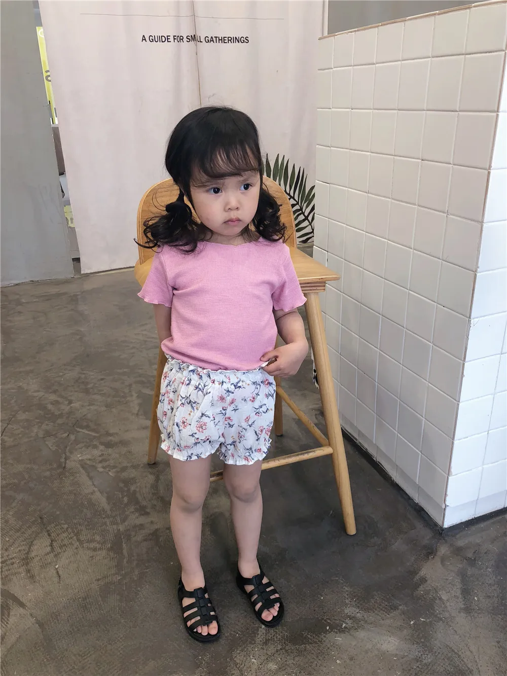 Baby Shorts Girls Bread Pants Baby Girls Floral-Print Cotton Cloth Shorts Infants Pp Pants