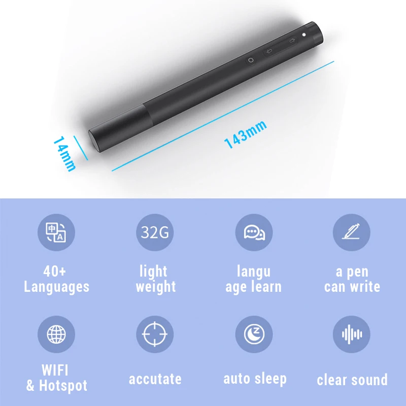 Translator Portable Smart Voice Real Time Learn Multi-language Hotspot Two-way Real Time Traductor Translator Pen