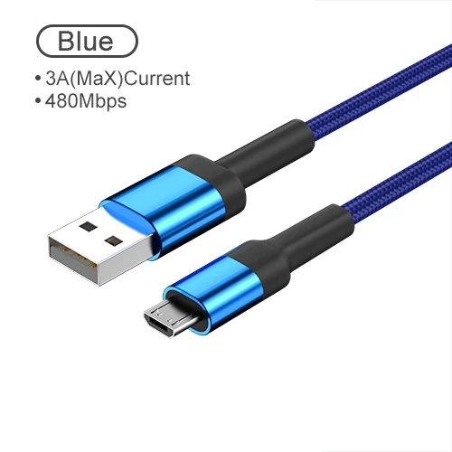 OREY 3A Micro USB кабель для быстрой зарядки для samsung S9 USB кабель для Xiaomi Redmi Note 7 зарядный кабель USB кабель для передачи данных - Цвет: Blue