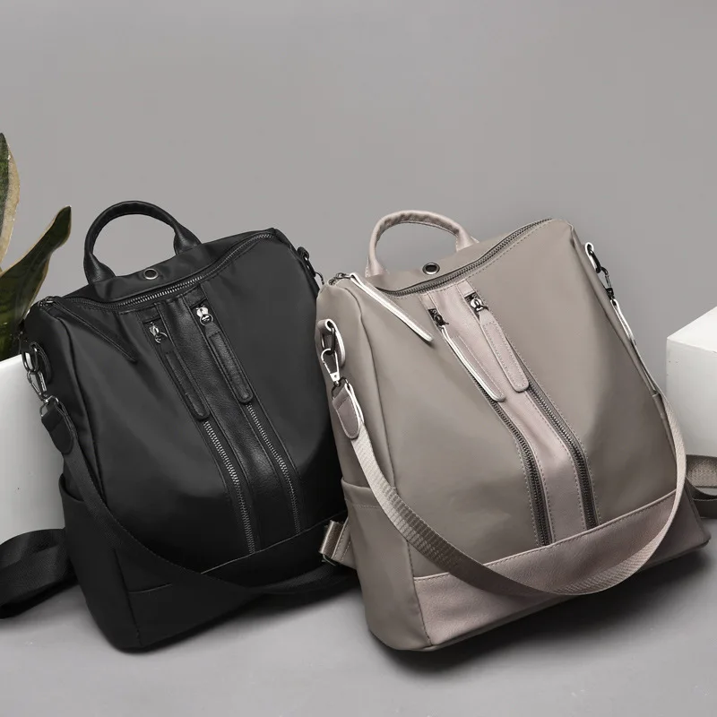 

Bag 2018 New Style Gao Yuanyuan Celebrity Style Backpack Spring New Style Oxford Cloth Double Zipper Simple Fashion Back
