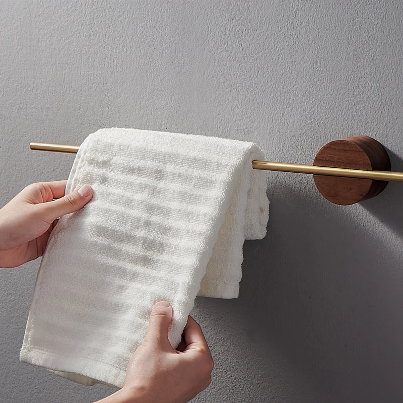 Bathroom fixtures Creative design removable towel rack simple brass bathroom towel