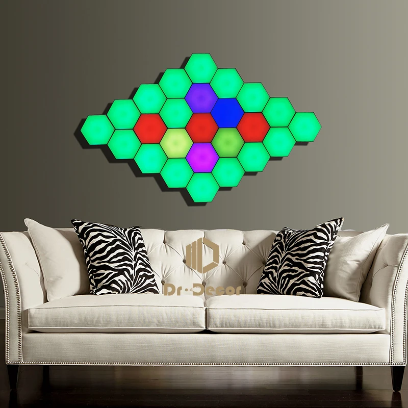 Nordic rgb led night light para decoração de casa quantum modular sensível toque lâmpada helios iluminação interior cabeceira luzes magnéticas