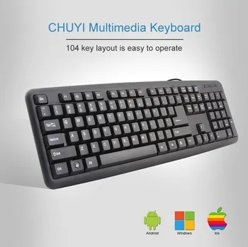 

Computer Keyboard With USB Cable Ergonomic Wired Gaming Keyboard 104 Keys PC Office Gamer Keybord Keypad For Laptop Macbook