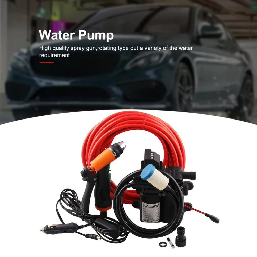 12V Portable High Pressure Washdown Deck Pump 100W Self-Priming Quick Car Cleaning Wash Pump Electrical Washer Kit