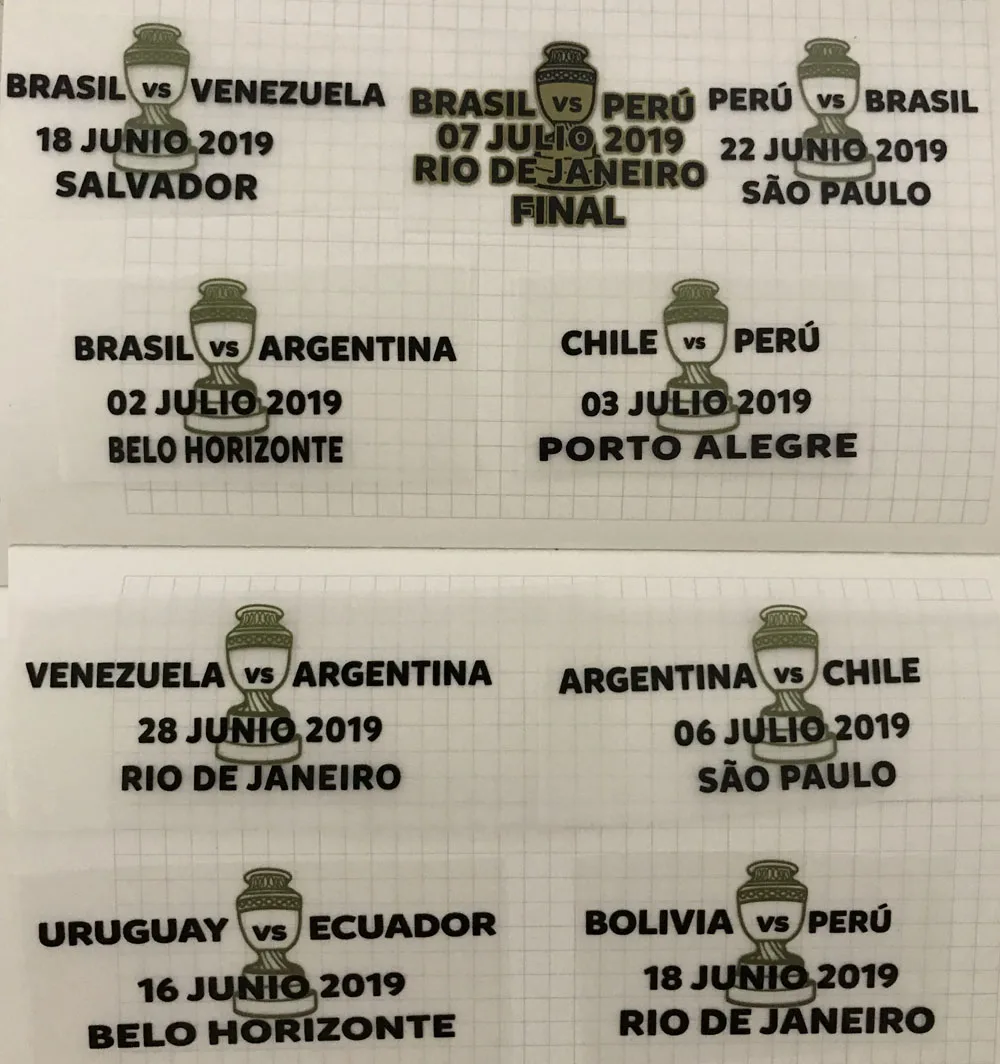 COPA Америка BRASIL Final MATCH Подробная информация патч матч Дата Бразилия Аргентина Перу Uruguay Chile Colom-bia Match Подробная информация патч