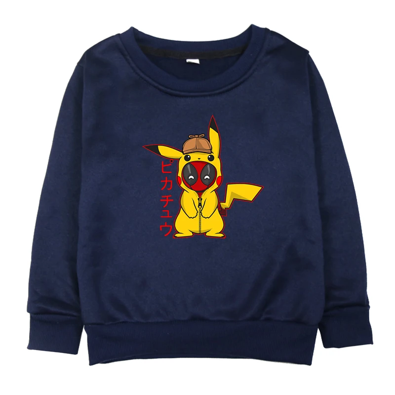 Hoodies 2 Одежда для маленьких детей, одежда для мальчиков и для девочек модные свитеры зимние Демисезонный Пикачу для детей фильма «Дэдпул»; рубашки длинный костюм с рукавами детская футболка одежда для детей - Цвет: Hoodies 2