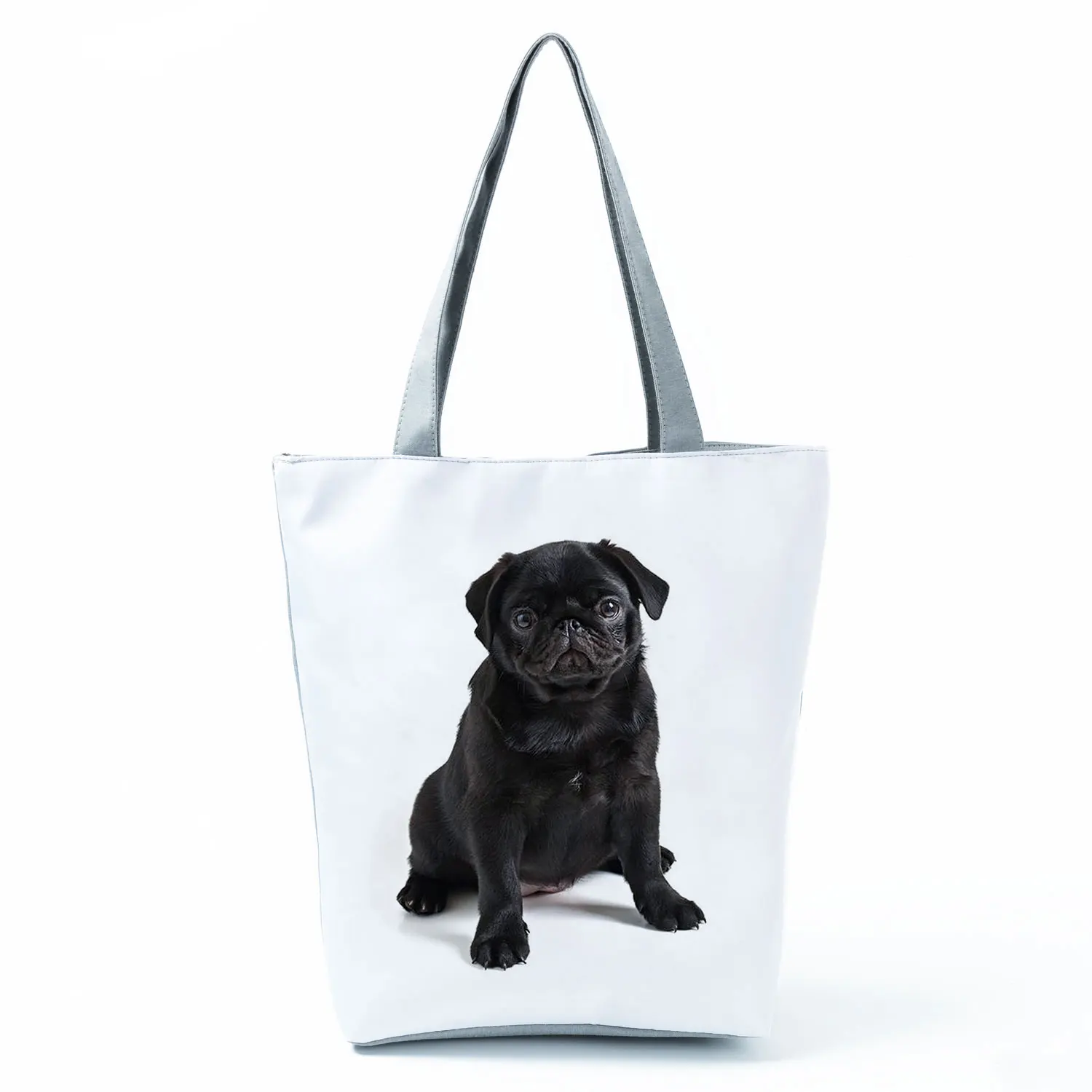 women's bags with lots of pockets Dog Printed Handbag Pug Casual High Capacity Eco Reusable Shopping Bag Women Floral Travel Storage Tote All-Match Custom Pattern mens crossbody bag Totes