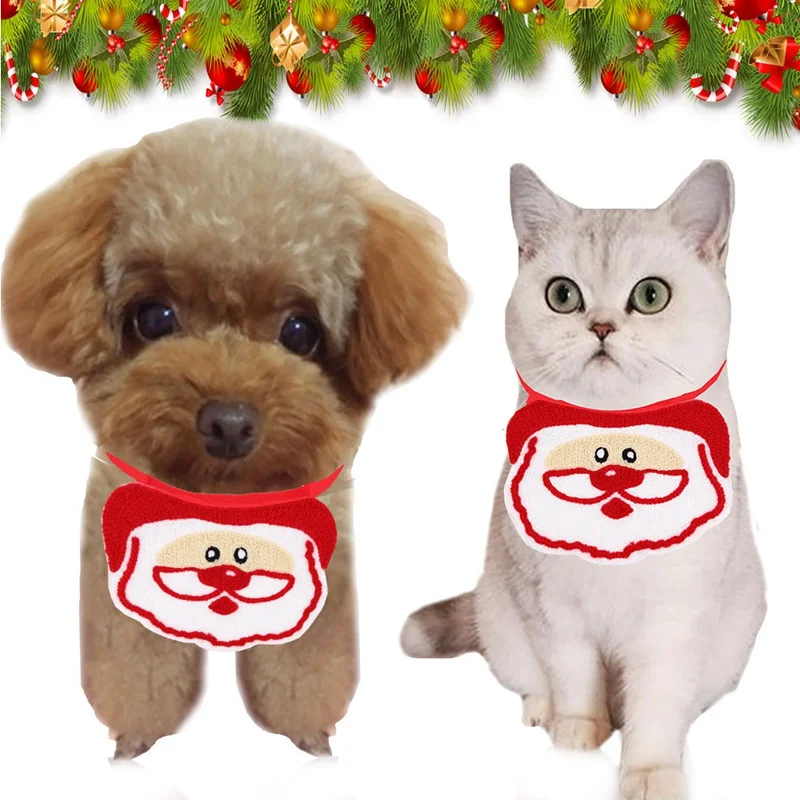 Милая бандана для питомца маленькая собака кошка вязание шеи орнамент нагрудники домашние моющиеся шарфы щенок котята Рождественский подарок