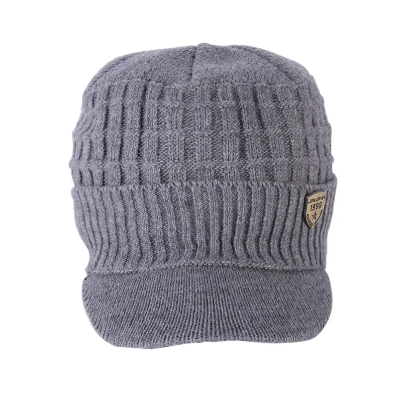 Winter Knitted Hat Men Women Thick Fluffy Thermal Windproof Flexible Beanie Peaked Outdoor Camping Cap