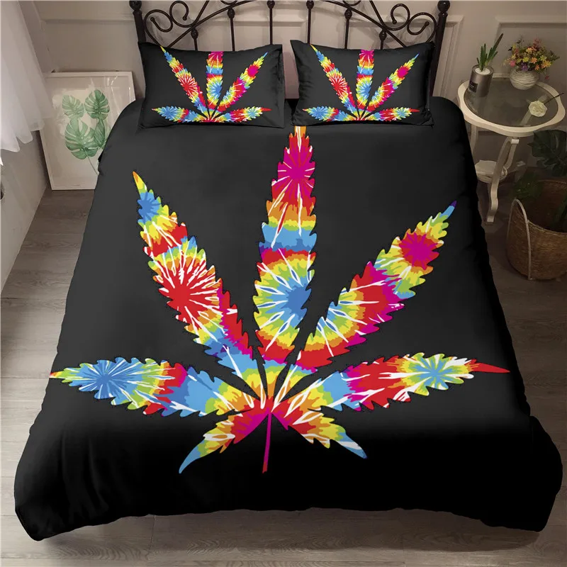 Пододеяльник с 3d принтом в виде кленовых листьев наволочка двойная королевская