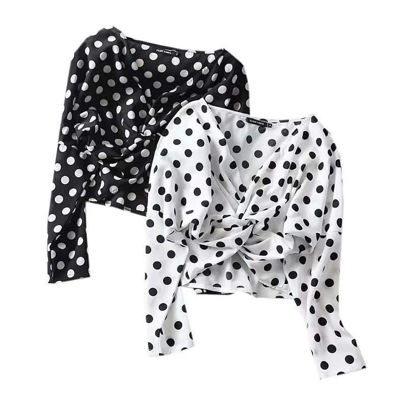 Sexy V-neck Tank Tops Women Fashion Summer 2019Polka Dot Crop Top Female Short Hot Top Tie Casual White Camis Top