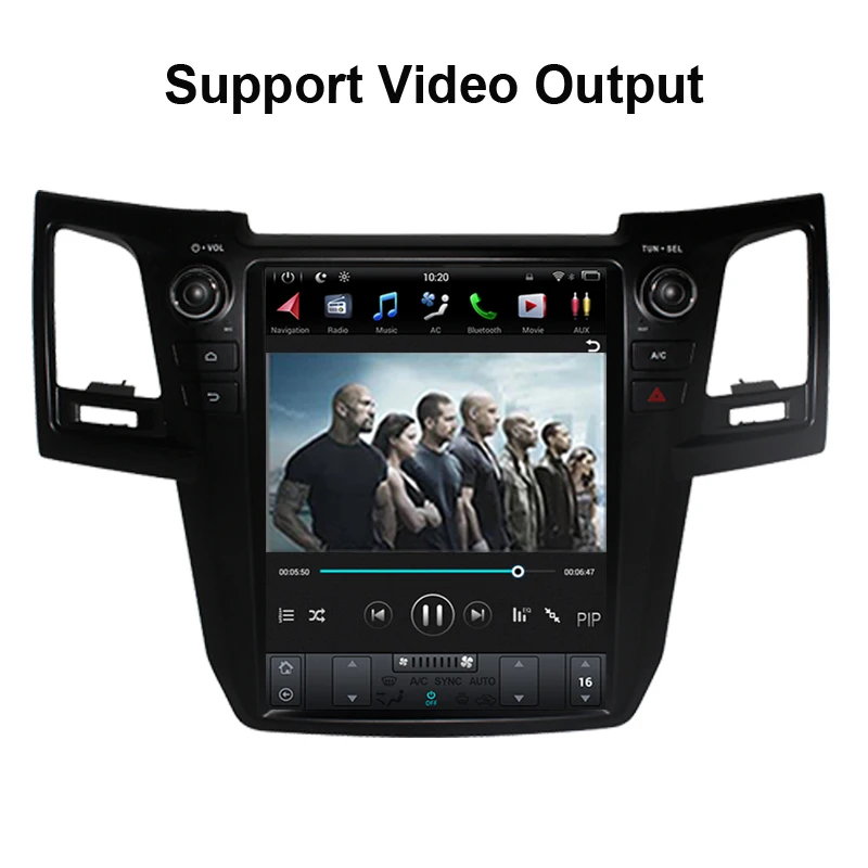 US $554.99 Tesla style vertical Android 90 Car GPS Nagavition for TOYOTA FortunerHILUX Revo 20052014 year AUTO or Manual AC Car radio