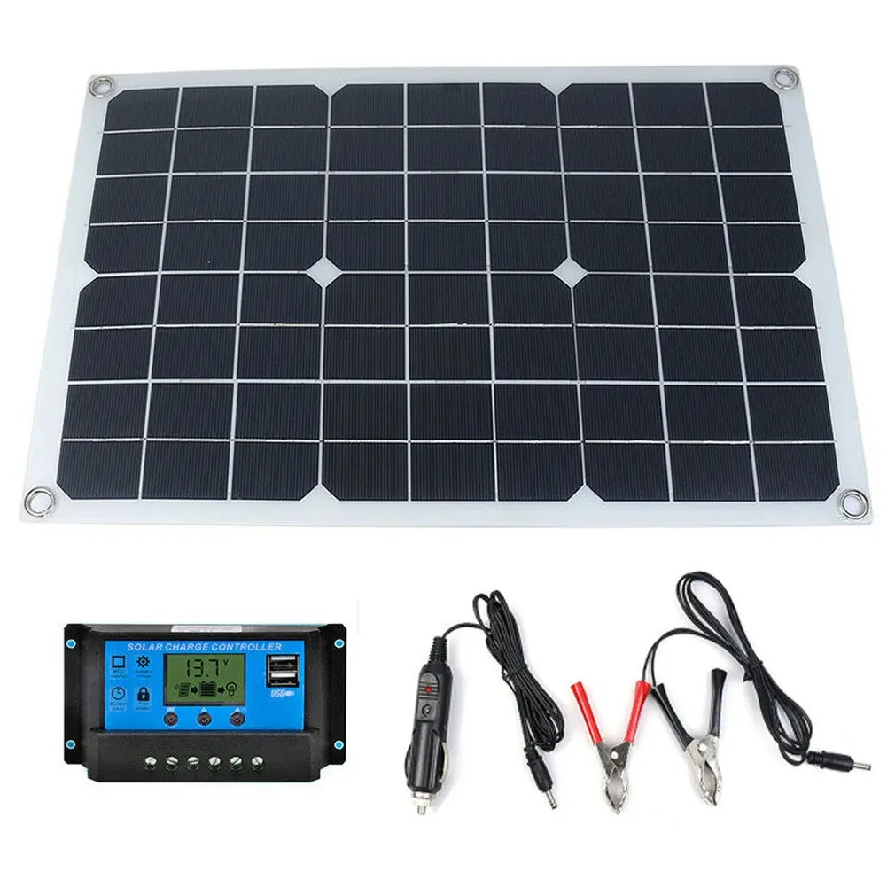 

For Charging The Device Via Usb Charging Cable Dual Usb Solar Panel Car Yacht Solar Charger Controller Battery Marine Charger