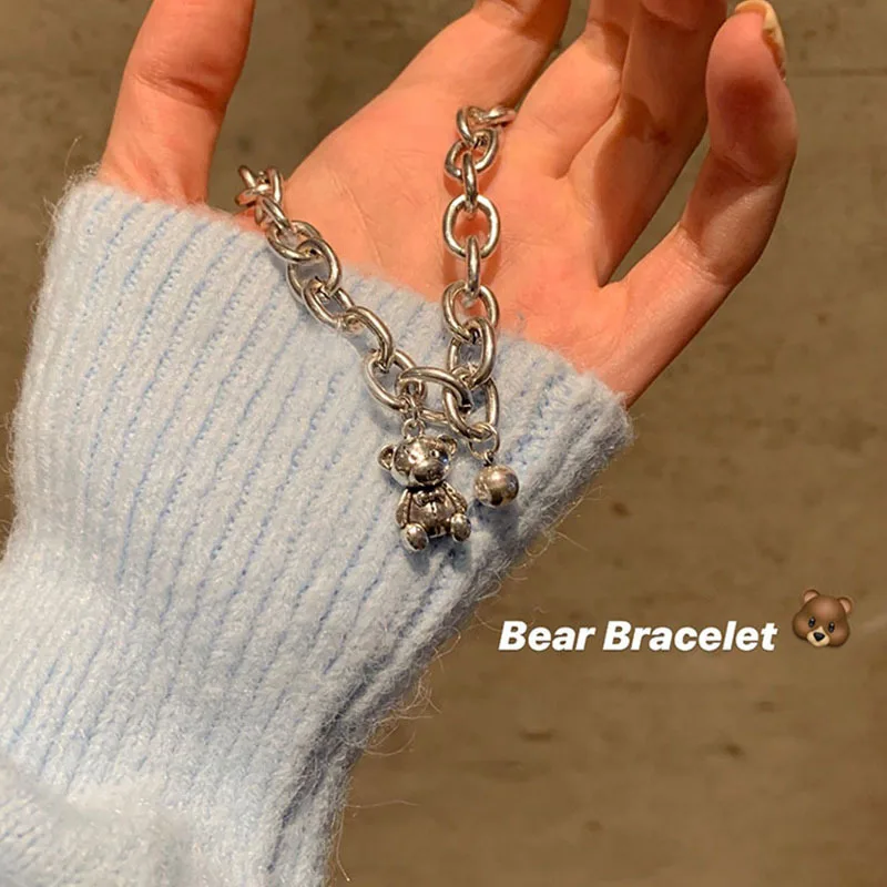 Bracelet jewelry Fashion Handmade Vintage Bear Pendent Charm Bracelet &Bangle Women Wedding Luxury Jewelry