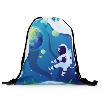 

backpack drawstring BAGS drawstring fashion printing travel softback men bags unisex Women's shoulder bag Letter knapsack blue