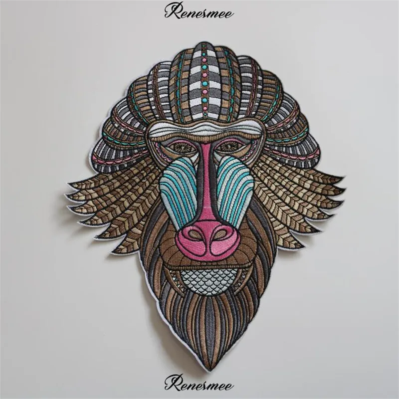 

1Pc Big Monkey Face Embroidery Cloth Sticker Clothing Decoration Decals Adhesive Patch Sticker Computer Embroidery Iron on Patch