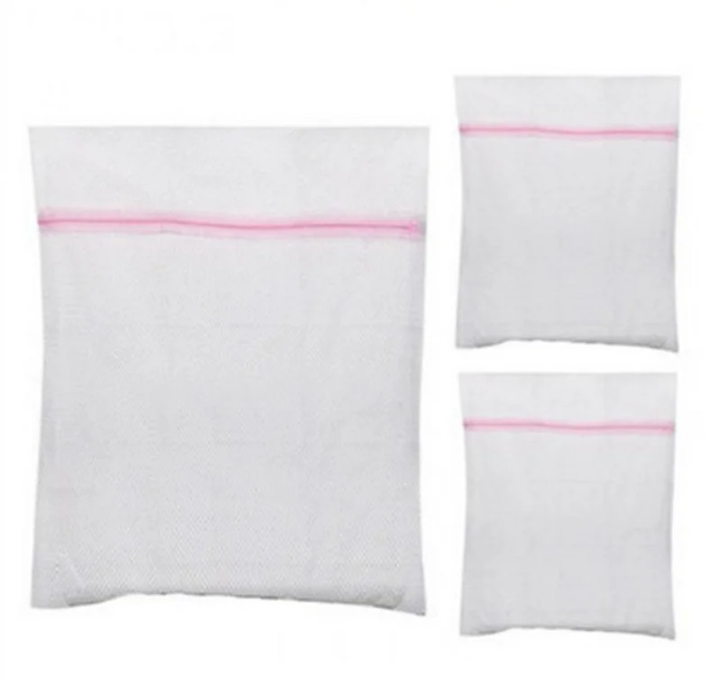 3 Size Zippered Mesh Laundry Wash Bags Foldable Lingerie Bra Socks Underwear Washing Machine Clothes Protection Net