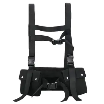 

Women Chest Vest Rig Waist Bag Tactical Hip Hop Streetwear Functional Men Oxford Fanny Pack Black Adjustable Streetwear Bags