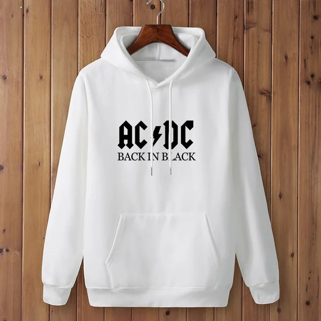 White Мода AC/DC черная группа рок толстовка одежда толстовки для женщин/мужчин Осень Зима хип хоп с капюшоном - Цвет: White