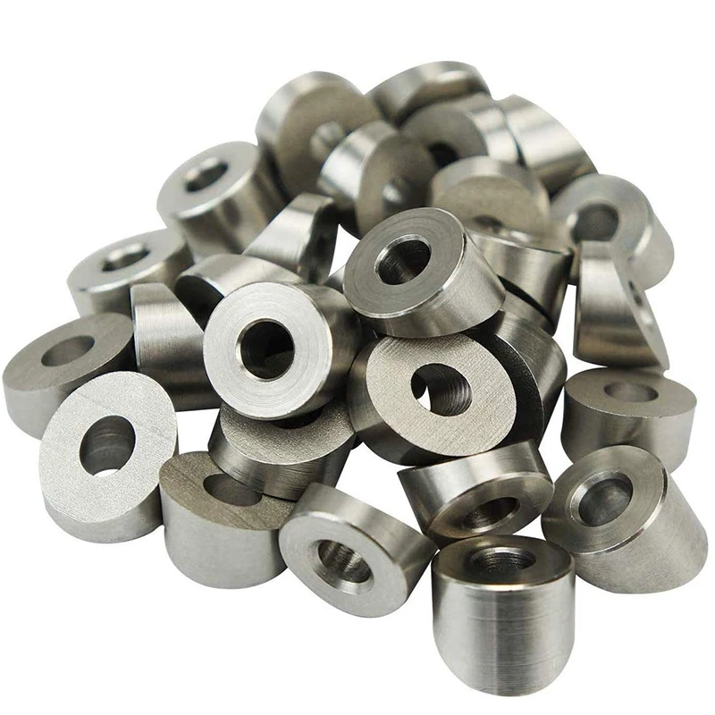 

316 Stainless Steel 1/4 Inch 30 Degree Angle Beveled Washer for 1/8 Inch to 3/16 Inch Deck Cable Railing Kit/Hardware Wood/Metal