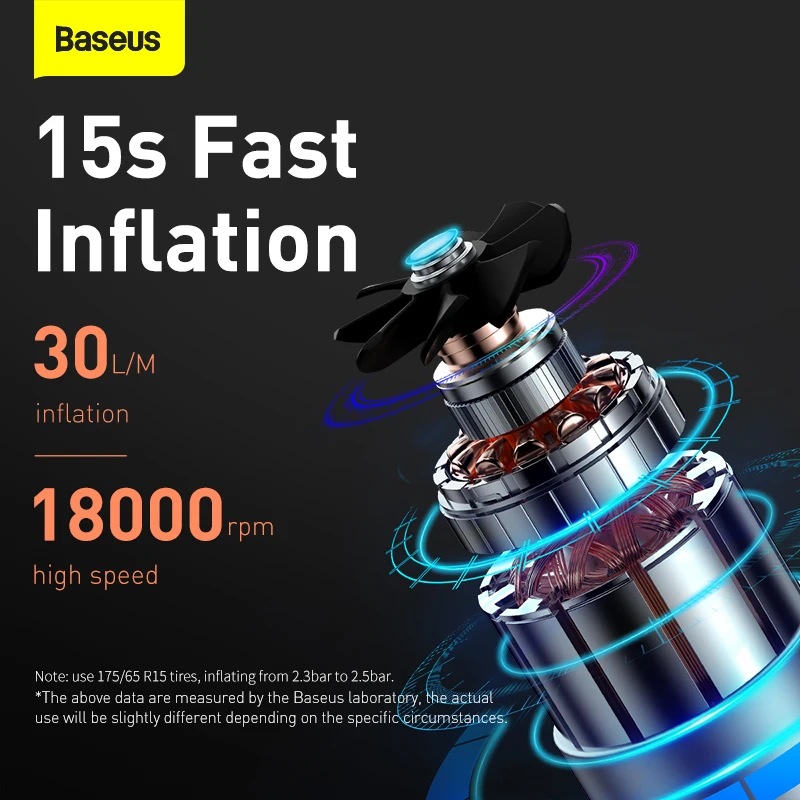 Baseus Car Inflator Portable Air Compressor Pump For Electric Motorcycle Bicycle Car Tyre Inflator Digital Display Compressors - Inflatable Pump