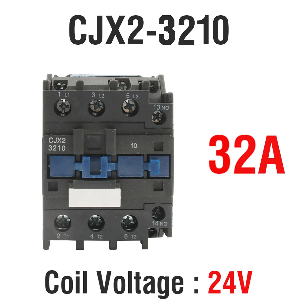 CJX2-3210 4011 5011 6511 8011 LC1 контактор переменного тока 110V ac 32A 50 Гц/60 Гц оригинальная lc1-D3210 12V 24V 36V 48V 110V 220V 380V - Цвет: CJX2-3210-24V