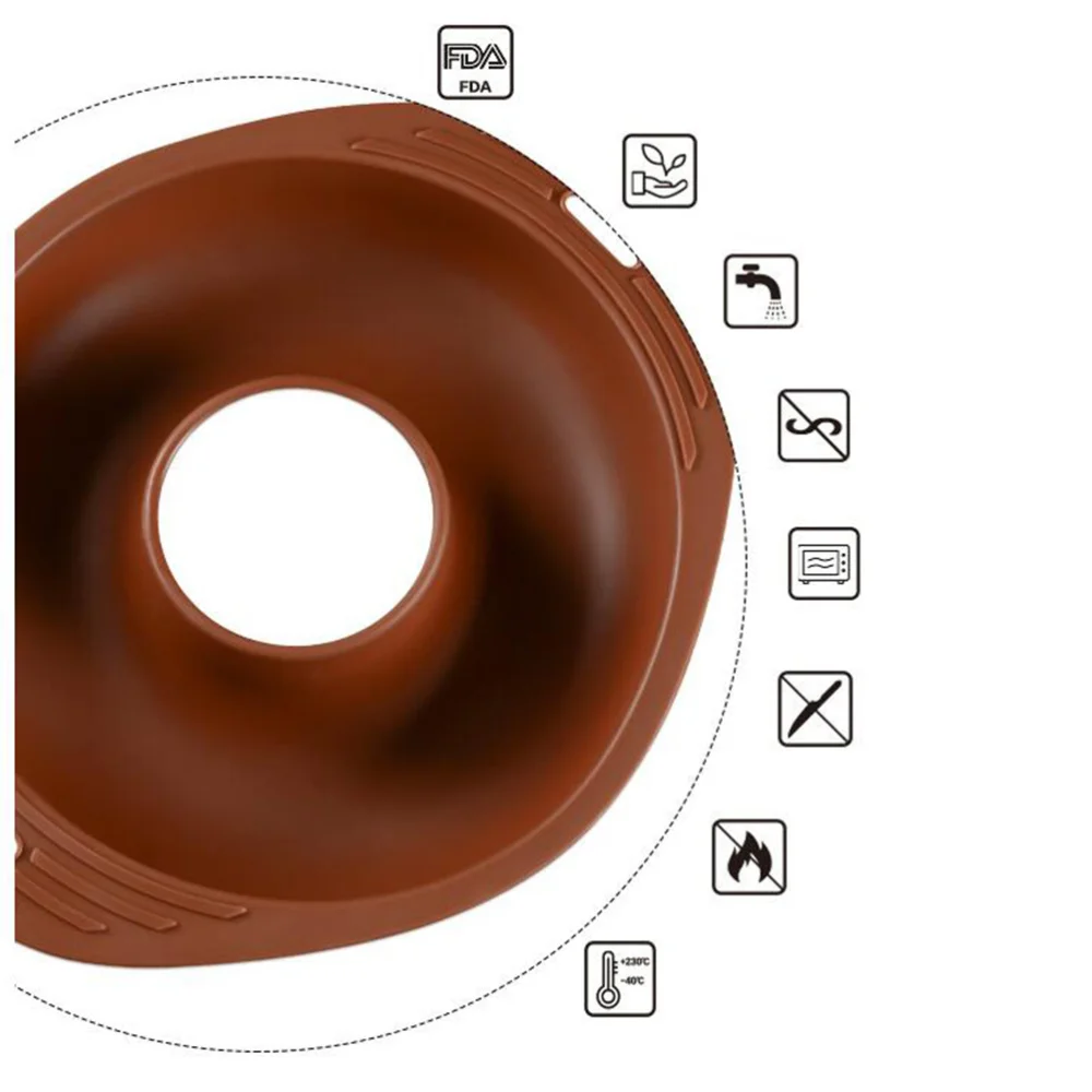 Silicone Donut Mold Creative Cake Mold DIY Baking Mould Kitchen Baking Supplies Tools for Home Bakery Daily Use (Coffee)