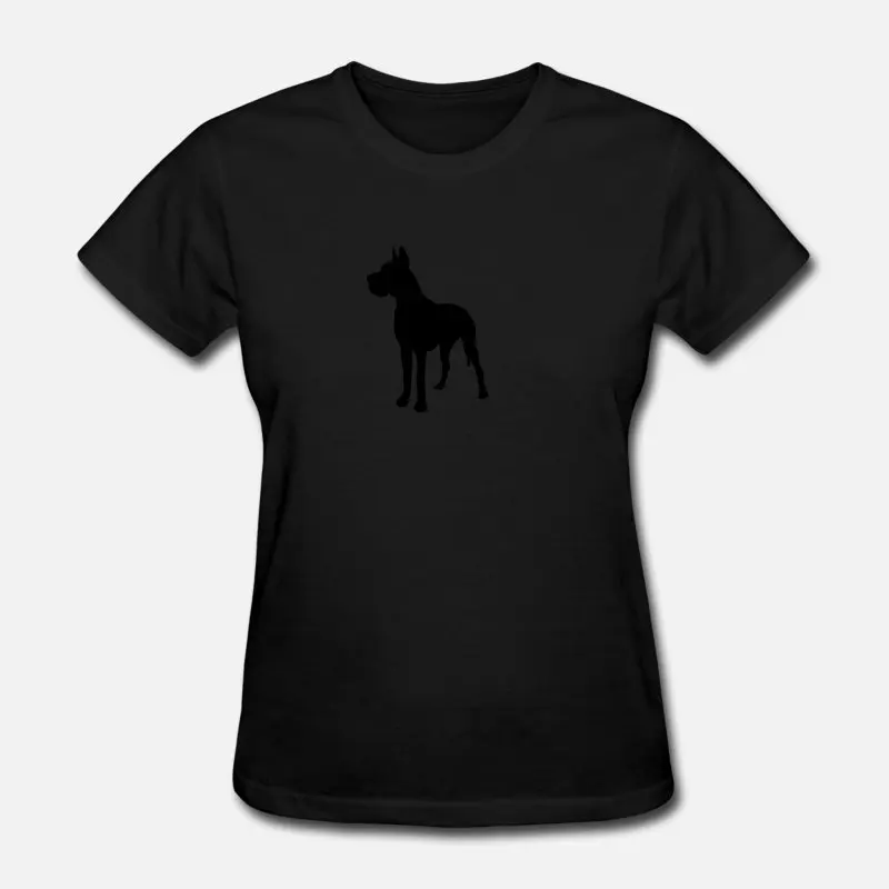 Women-Black Новая стильная укороченная Мужская футболка Great Dane, Хлопковая мужская футболка с круглым вырезом против морщин, Мужская футболка с коротким рукавом, одежда, топ, футболка - Цвет: Women-Black