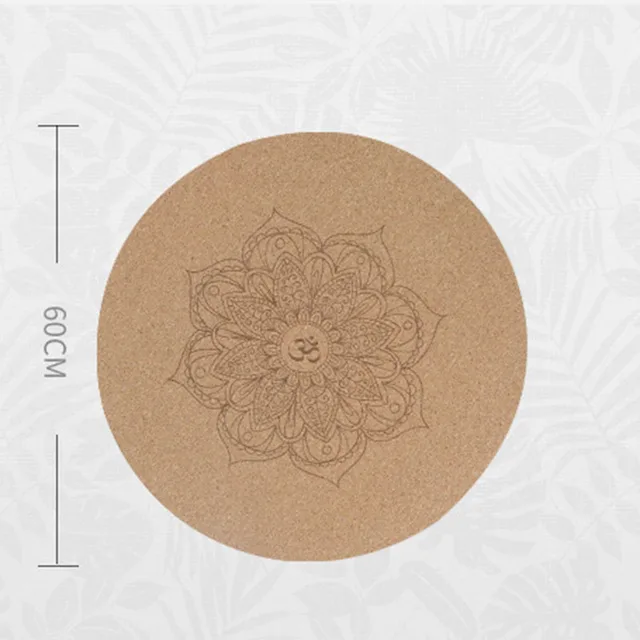 Yoga Mat Little Round Cork Rubber 60x60cmx3mm Non Slip Yoga Cushion Meditation Cushion Pad Pilates Pad for Home Outdoor YS-BUY 3