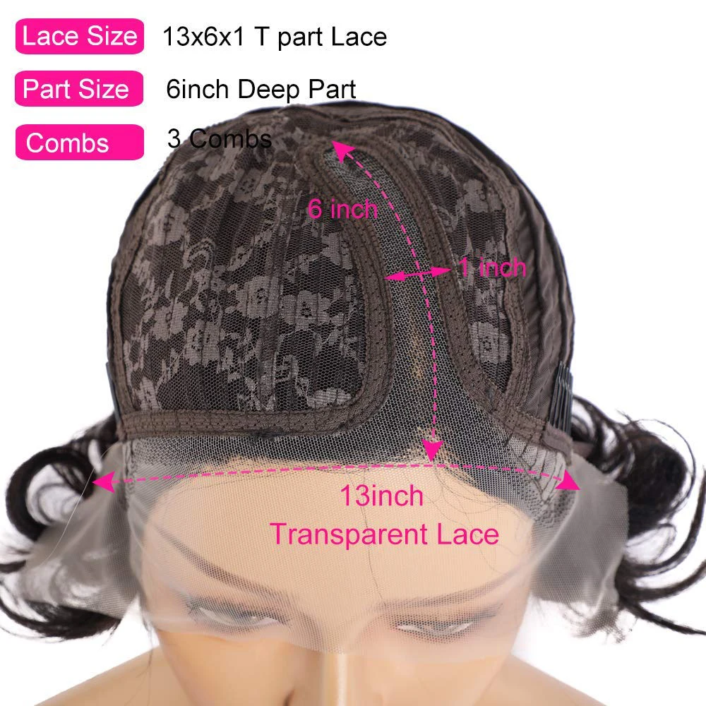 Short Pixie Cut Wig Transparent Lace Human Hair Wigs For Women Straight Frontal Wig Side Part Bob Wig 13x1 Short Lace Part Wigs