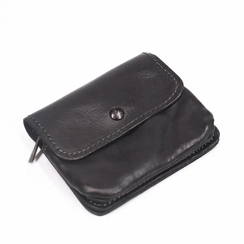 Vintage Style Men Leather Coin Purse Wallet Clutch Key Holder Zipper Small Soft Bag Mini Bag
