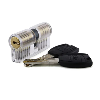

Lock Pick Set Acrylic Stainless Steel Transparent Visible Practice Cutaway Lock with 2 Keys Padlock Tool For Locksmith Supplier