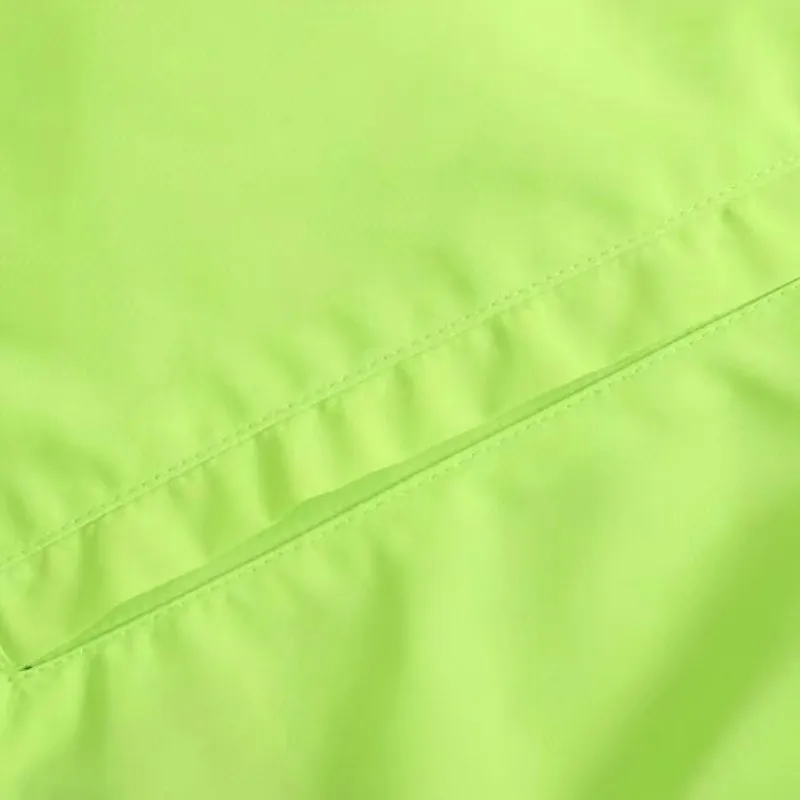 NSZ Женская неоновая зеленая водонепроницаемая куртка с длинным рукавом пальто с карманами на молнии модная верхняя одежда пуловеры