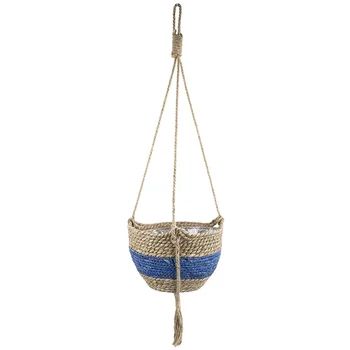 

Seagrass Hanging Planter Basket - Indoor Outdoor Plant Pots, Flower Pot Cover