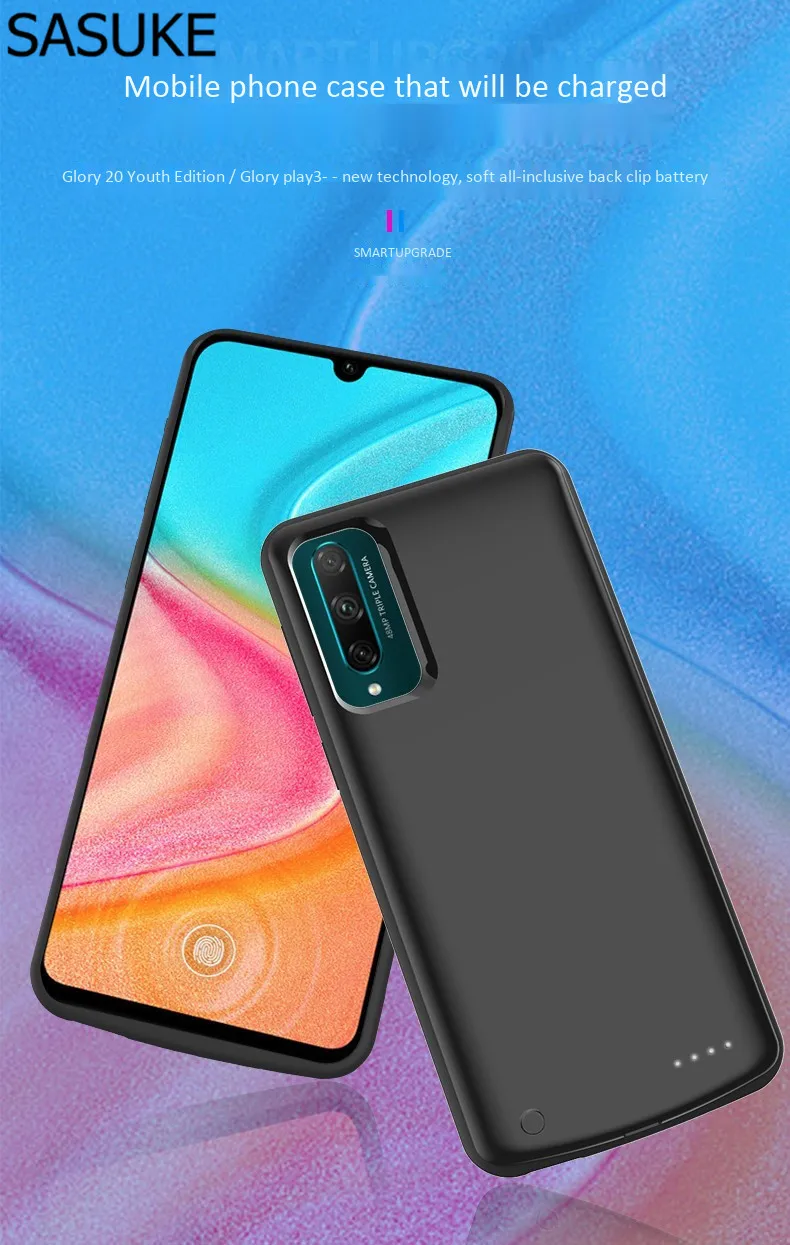 6500 мАч чехол с аккумулятором s для huawei Honor 20 Lite с мягкими краями, силиконовый чехол с зарядным устройством, чехол для Honor 20 Lite, Твердый чехол с аккумулятором