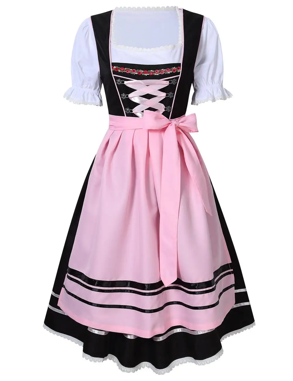 Традиционное немецкое баварское пиво, костюм для девочек, сексуальное платье с узким лифом и широкой юбкой+ блузка+ фартук, S-2XL