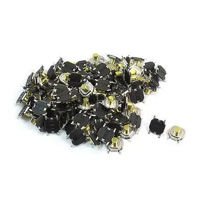 

100pcs 5x5x3mm 4-Pin Momentary Pushbutton Panel PCB SMT Tactile Switch