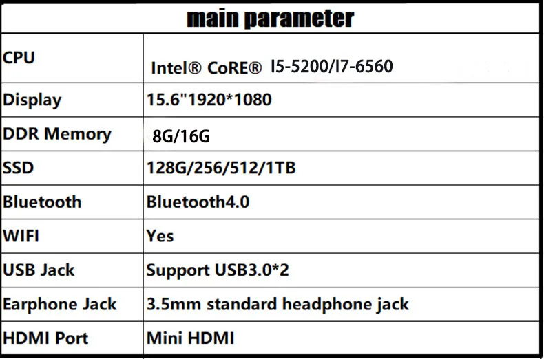 15.6 Inch Core I7 /I5 Windows 10 8GB RAM128G/ 256G/512G/1TB SSD Laptop with Backlit Keyboard Metal laptop Notebook Ultrabook