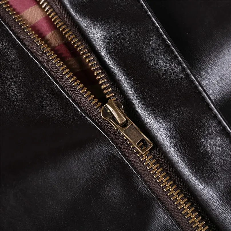 Мужское однотонное пальто из искусственной кожи с меховым воротником, зимние модные теплые кожаные куртки, мужские пальто 3D12