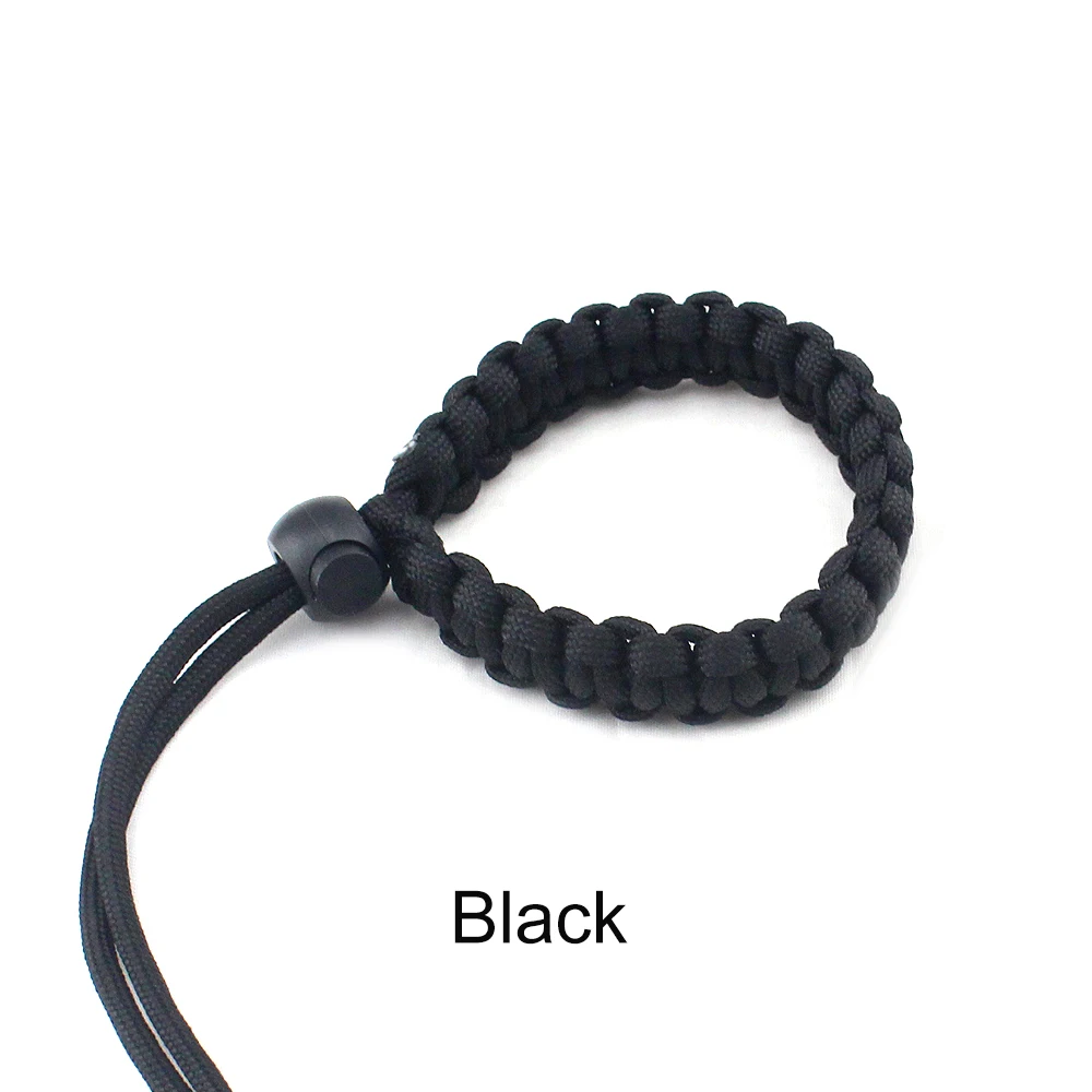 black Красочный нейлоновый ремешок для камеры ручной захват Paracord плетеный браслет Nikon Canon sony Pentax Panasonic аксессуар для камеры DSLR - Цвет: black
